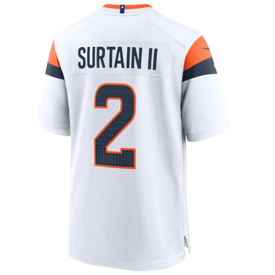 D.Broncos #2 Patrick Surtain II Player White Game Jersey Stitched American Football Jerseys football jersey product view 1