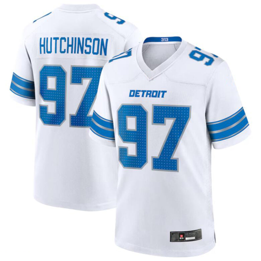 D.Lions #97 Aidan Hutchinson Player White Vapor F.U.S.E. Limited Football Jerseys football jersey product view 2