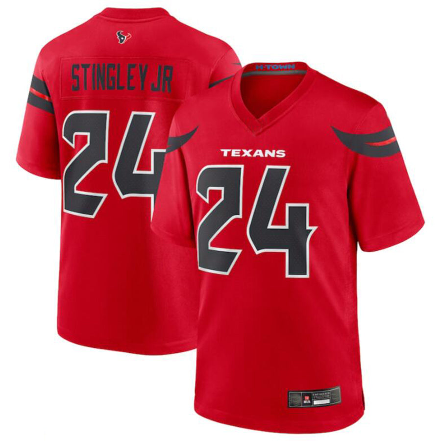 H.Texans #24 Derek Stingley Jr. Player Red Alternate Game Jersey Stitched Jerseys football jersey product view 2