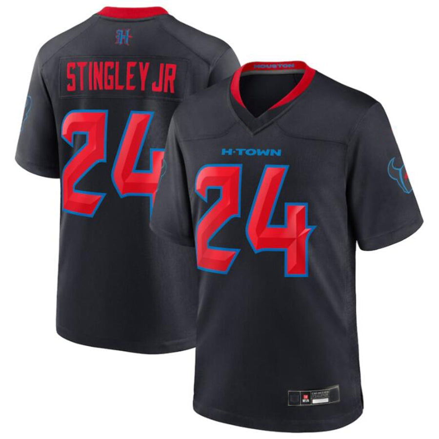 H.Texans #24 Derek Stingley Jr. Playre Navy Game Jersey Stitched Jerseys football jersey product view 2