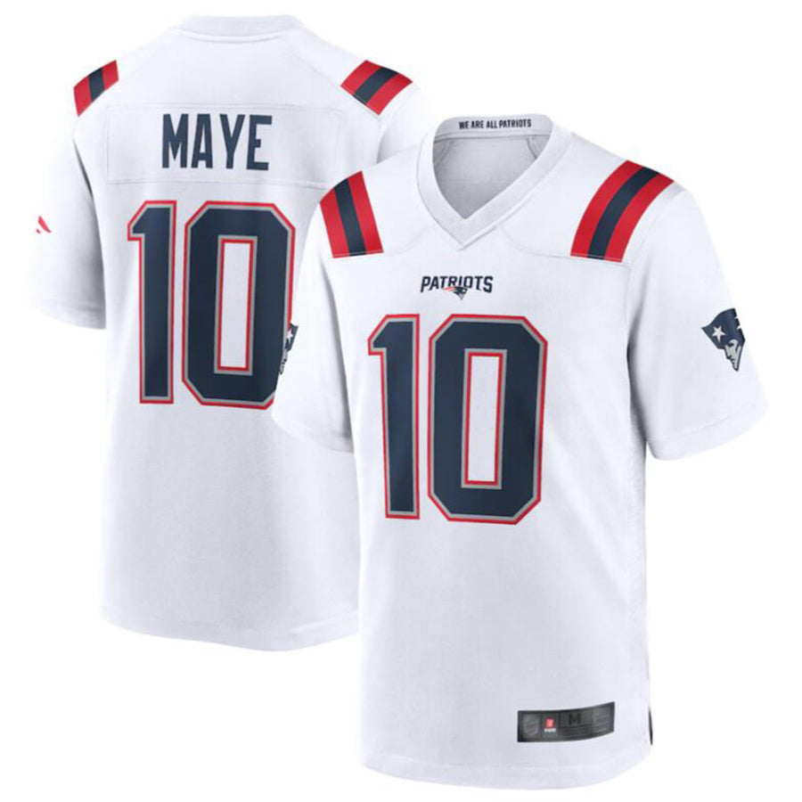 #10 Drake Maye Player NE.Patriots White Game Football Jerseys football jersey product view 2
