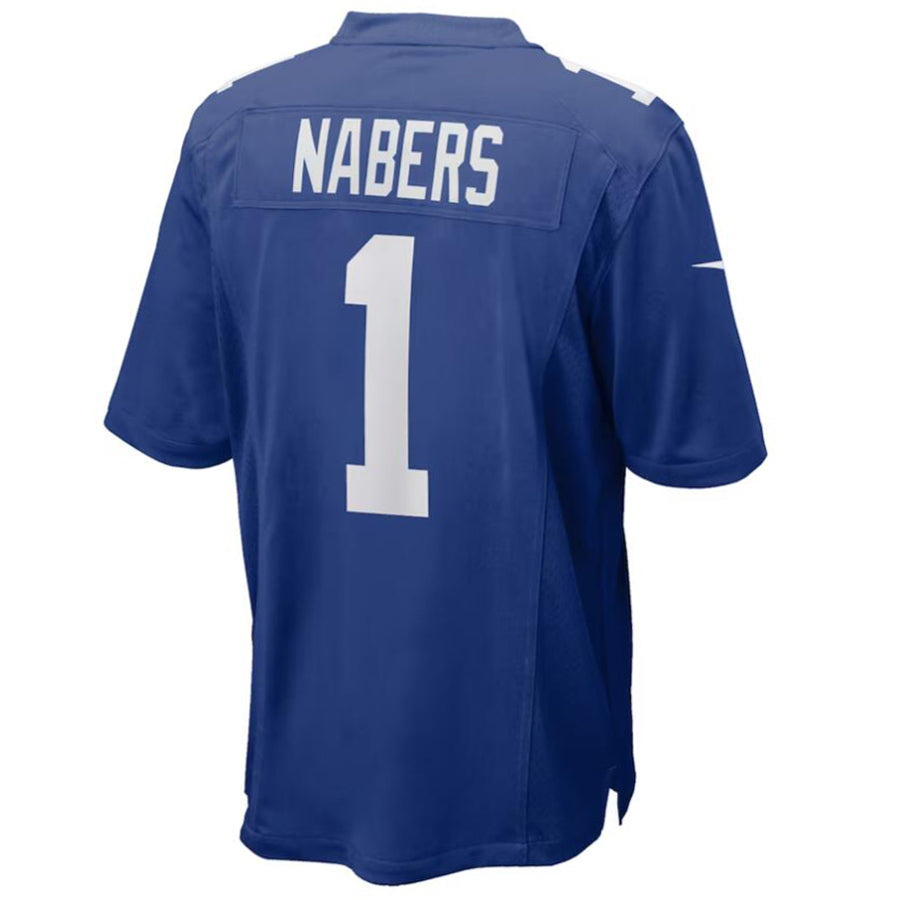 #1 Malik Nabers Player NY.Giants Royal Game Football Jerseys football jersey product view 1