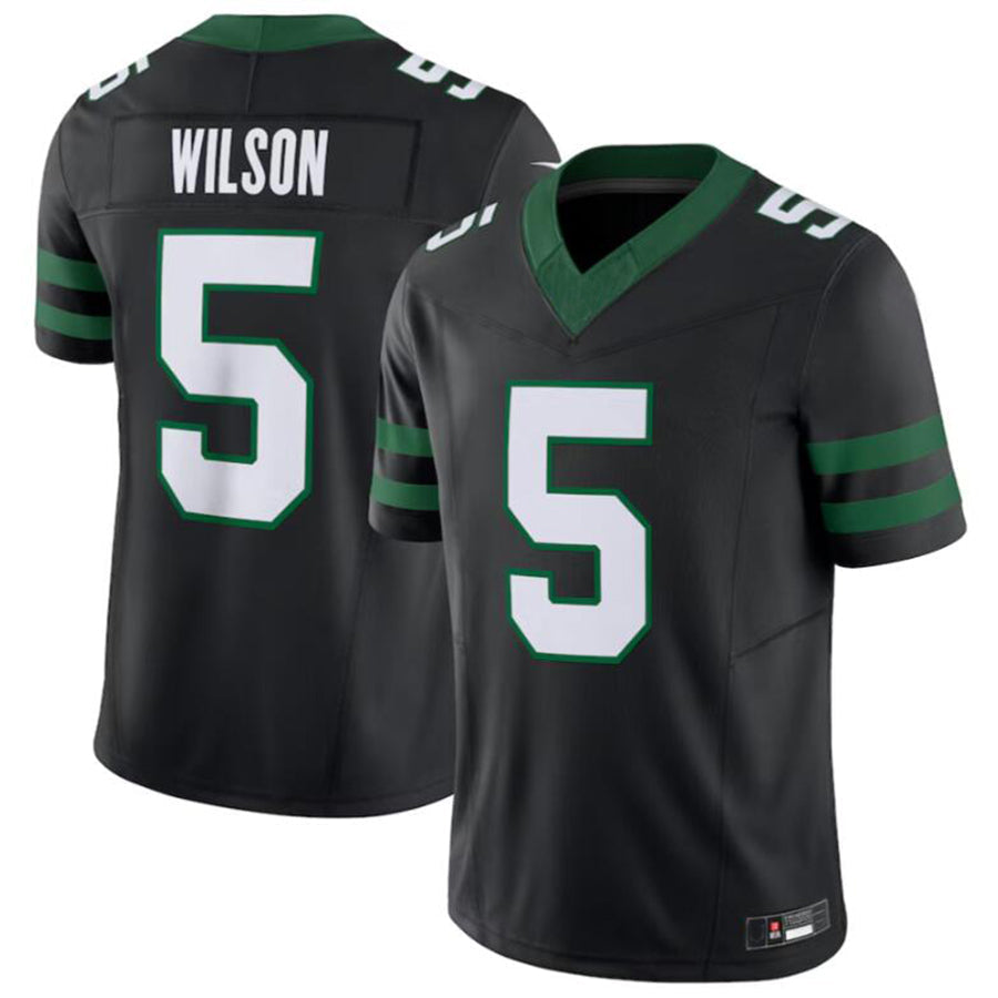 #5 Garrett Wilson Player NY.Jets Black Vapor F.U.S.E. Limited Football Jerseys football jersey product view 2