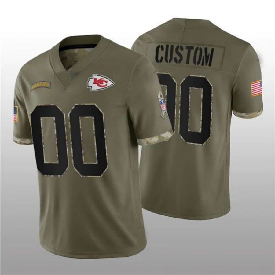Custom KC.Chiefs Olive Salute To Service Limited Football Jerseys football jersey product view 1