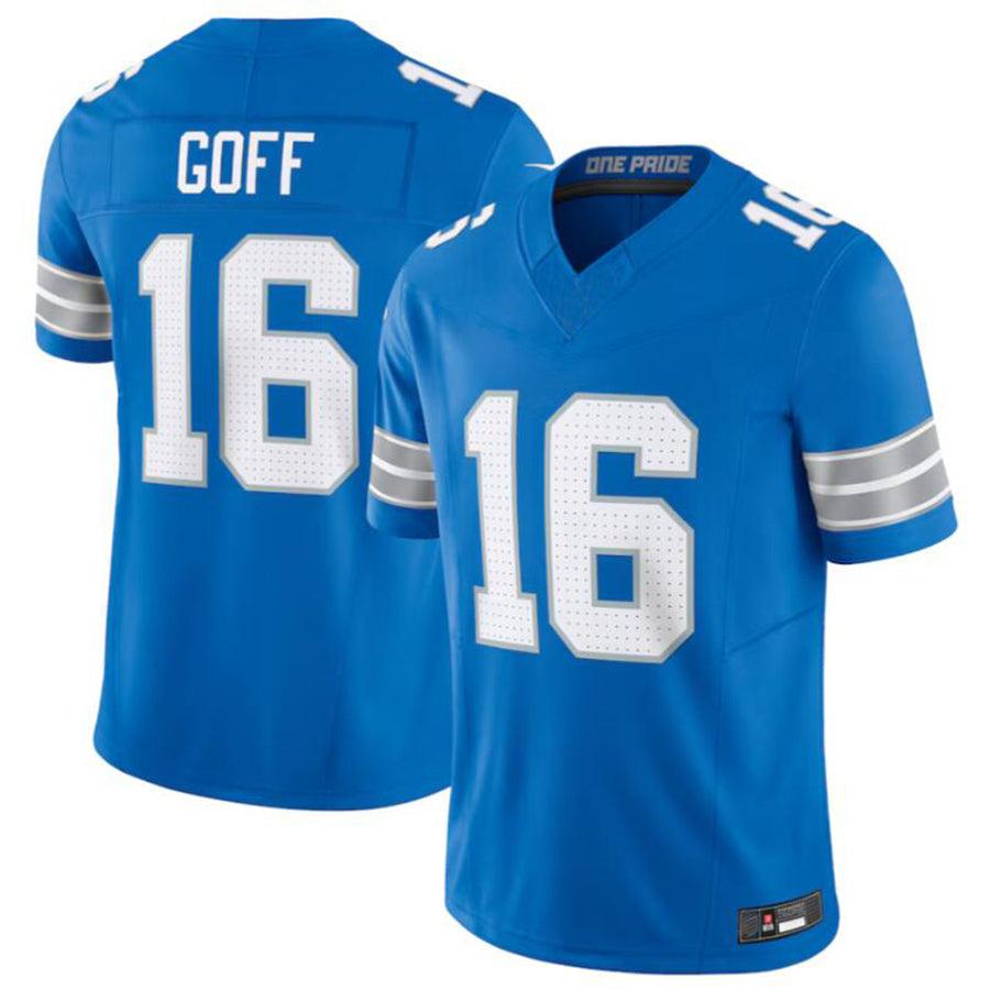 D.Lions #16 Jared Goff Player Blue Vapor F.U.S.E. Limited Stitched American Football Jerseys football jersey product view 2