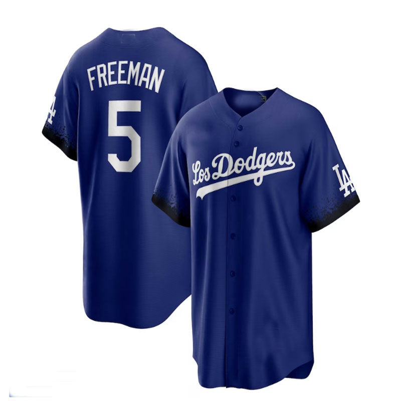 Los Angeles Dodgers #5 Freddie Freeman City Connect Replica Player Jersey - Royal Baseball Jerseys baseball jersey product view 1