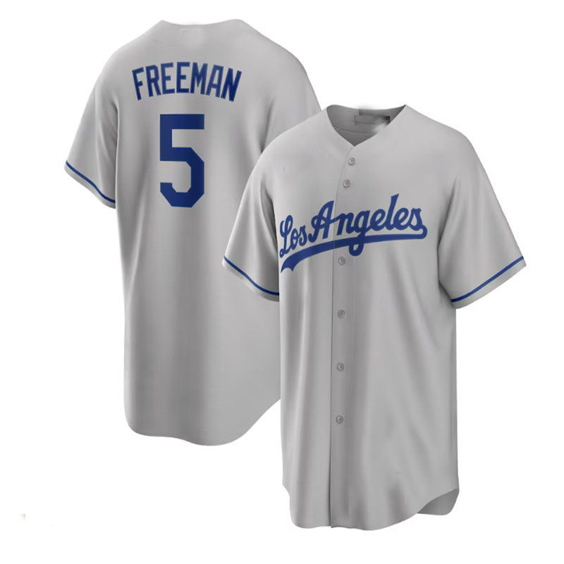 Los Angeles Dodgers #5 Freddie Freeman Road Replica Player Jersey - Gray Baseball Jerseys baseball jersey product view 1