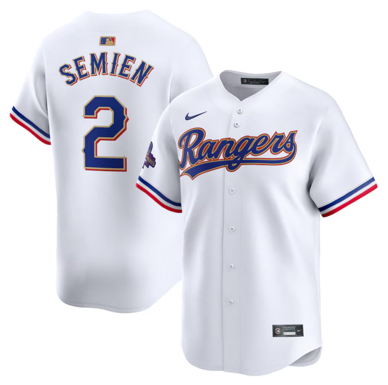 Marcus Semien Texas Rangers Gold Edition Jerseys baseball jersey product view 1