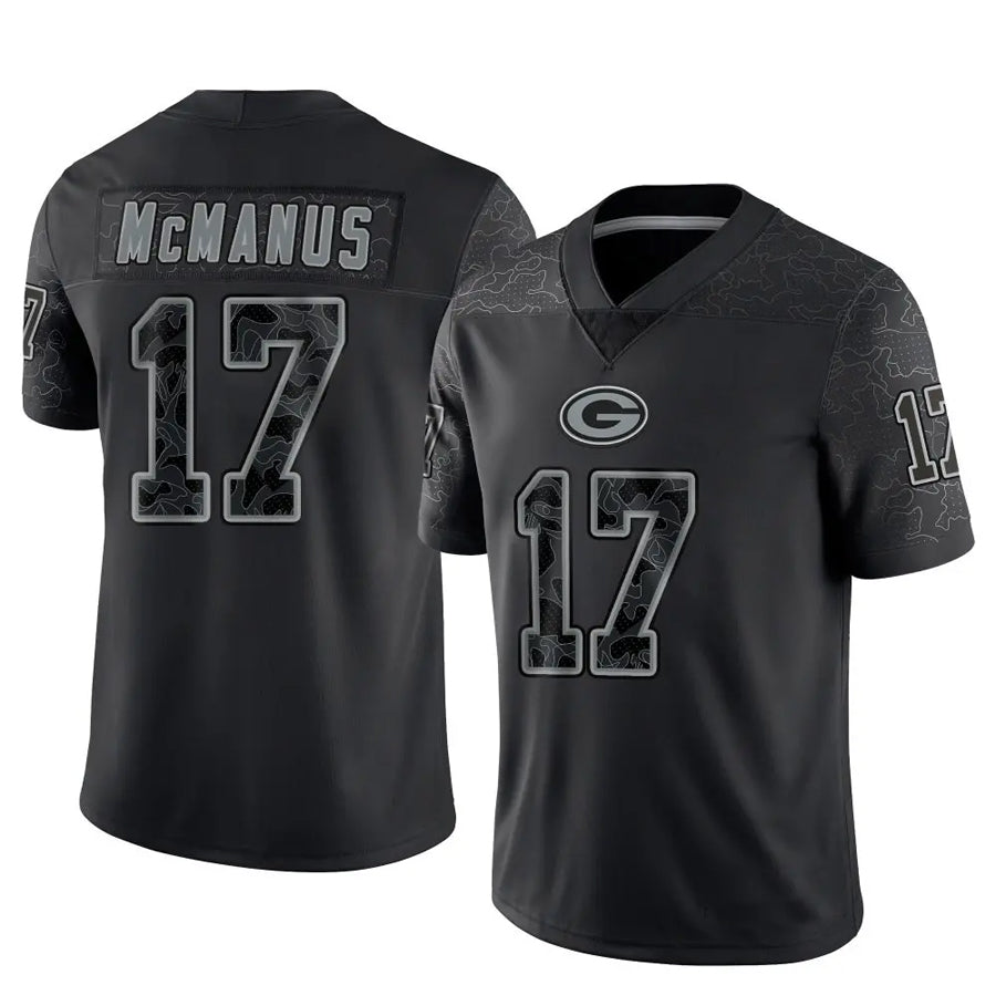 GB.Packers #17 Brandon McManus Player Black RFLCTV Limited Football Jerseys football jersey product view 1