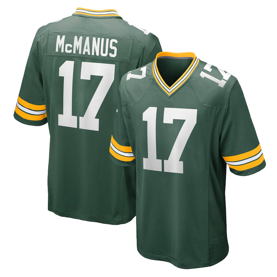 GB.Packers #17 Brandon McManus Player Green Home Game Football Jerseys football jersey product view 2