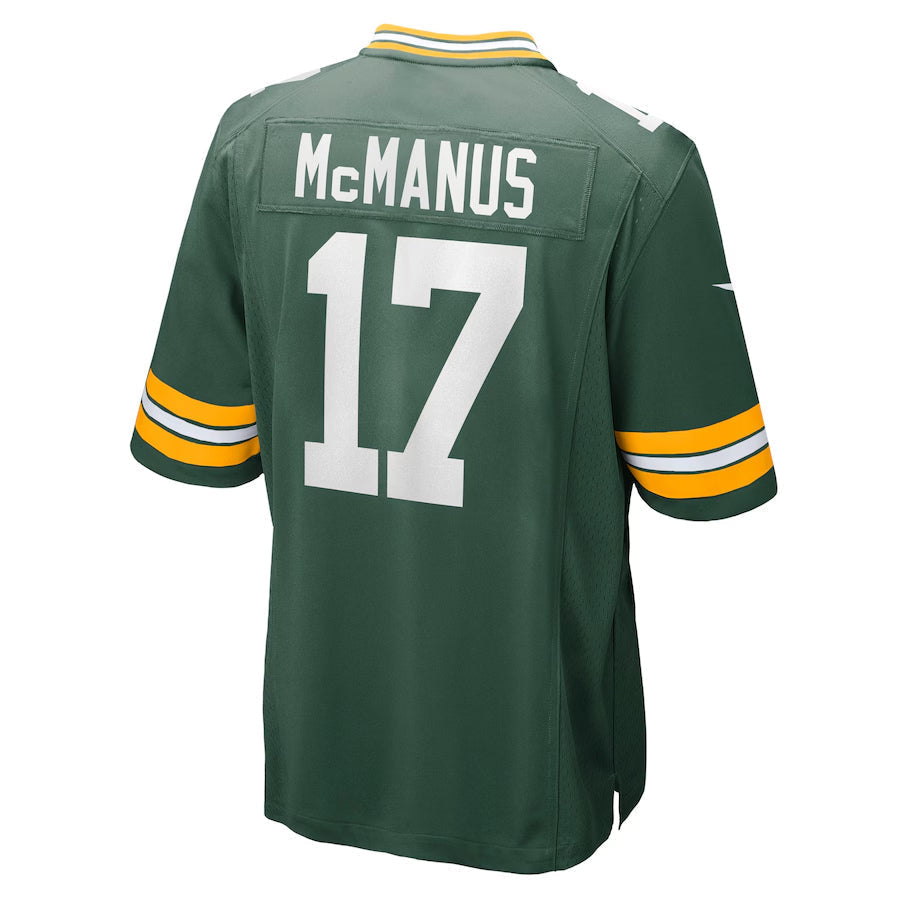 GB.Packers #17 Brandon McManus Player Green Home Game Football Jerseys football jersey product view 1