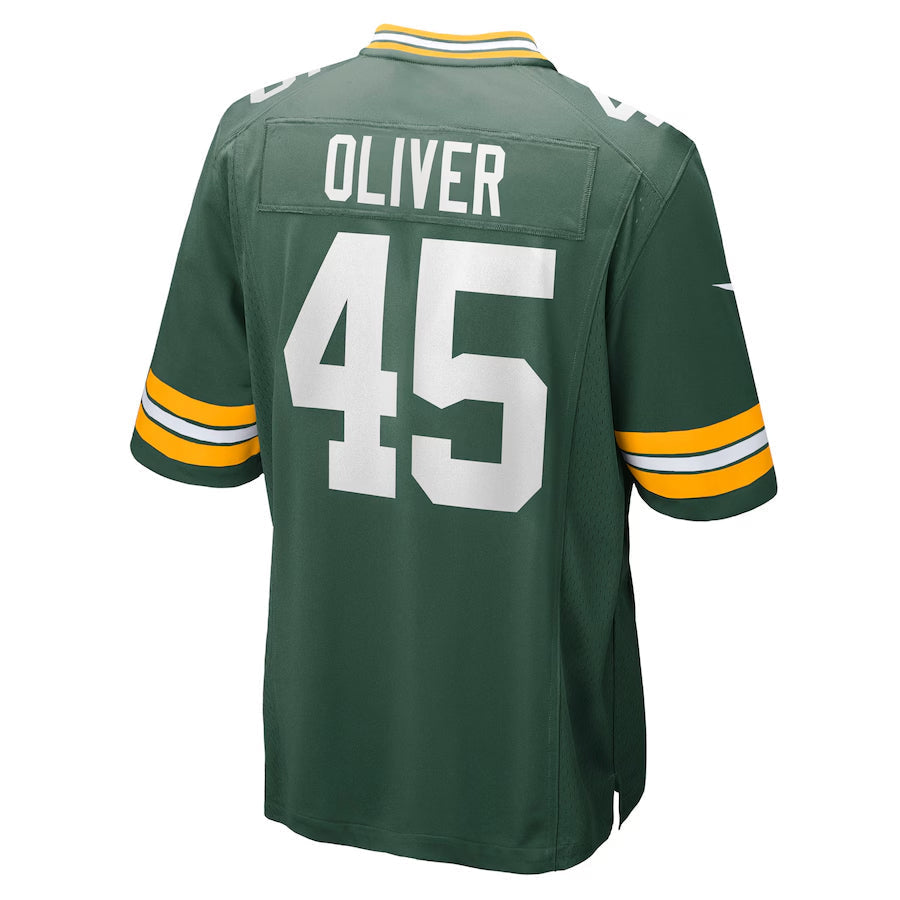 GB.Packers #45 Collin Oliver Player Green Home Game Football Jerseys football jersey product view 1
