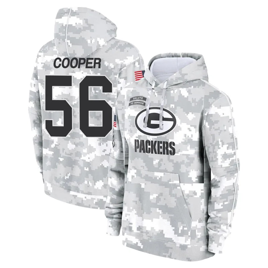 GB.Packers #56 Edgerrin Cooper Player Arctic Camo Salute To Service Hoodies Game Football Jerseys football jersey product view 1