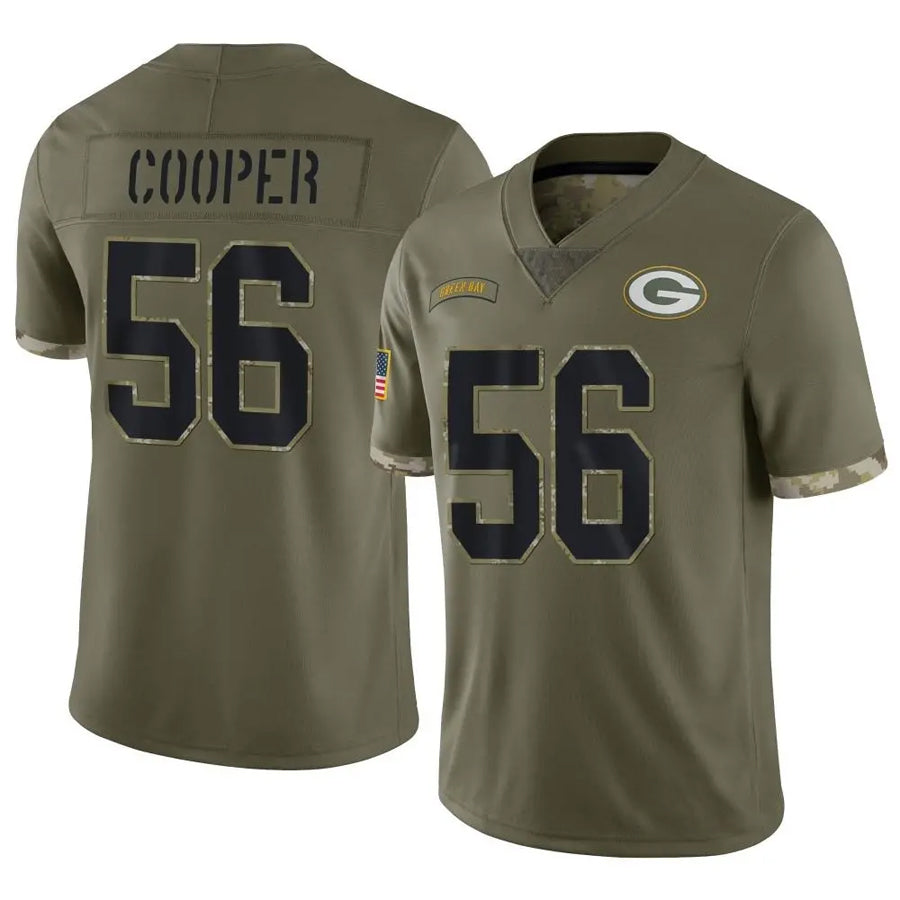 GB.Packers #56 Edgerrin Cooper Player Salute To Service Olive Football Jerseys football jersey product view 1