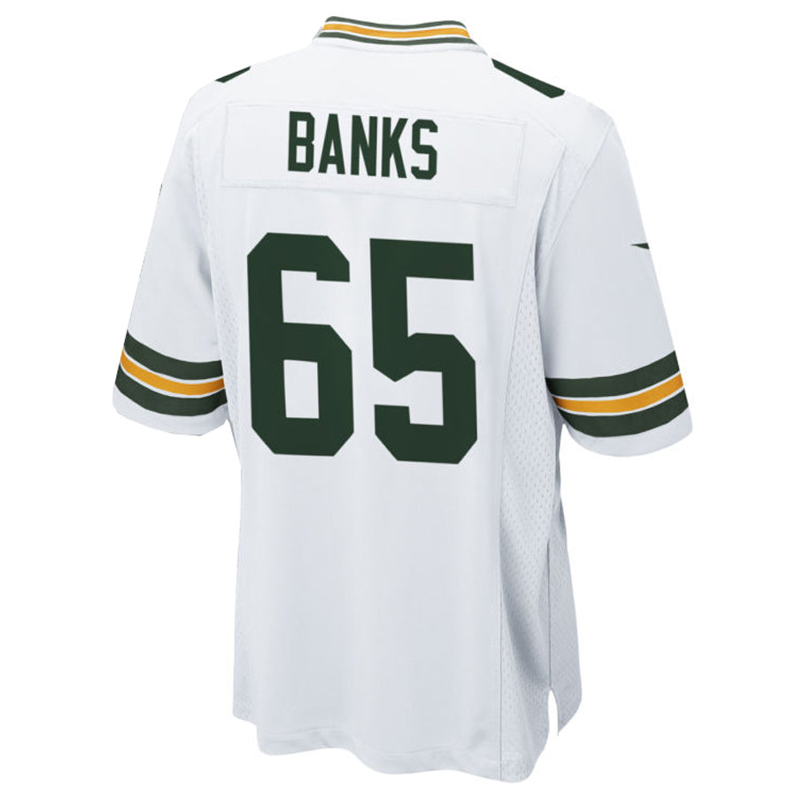 GB.Packers #65 Aaron Banks Player White Home Game Football Jerseys football jersey product view 1