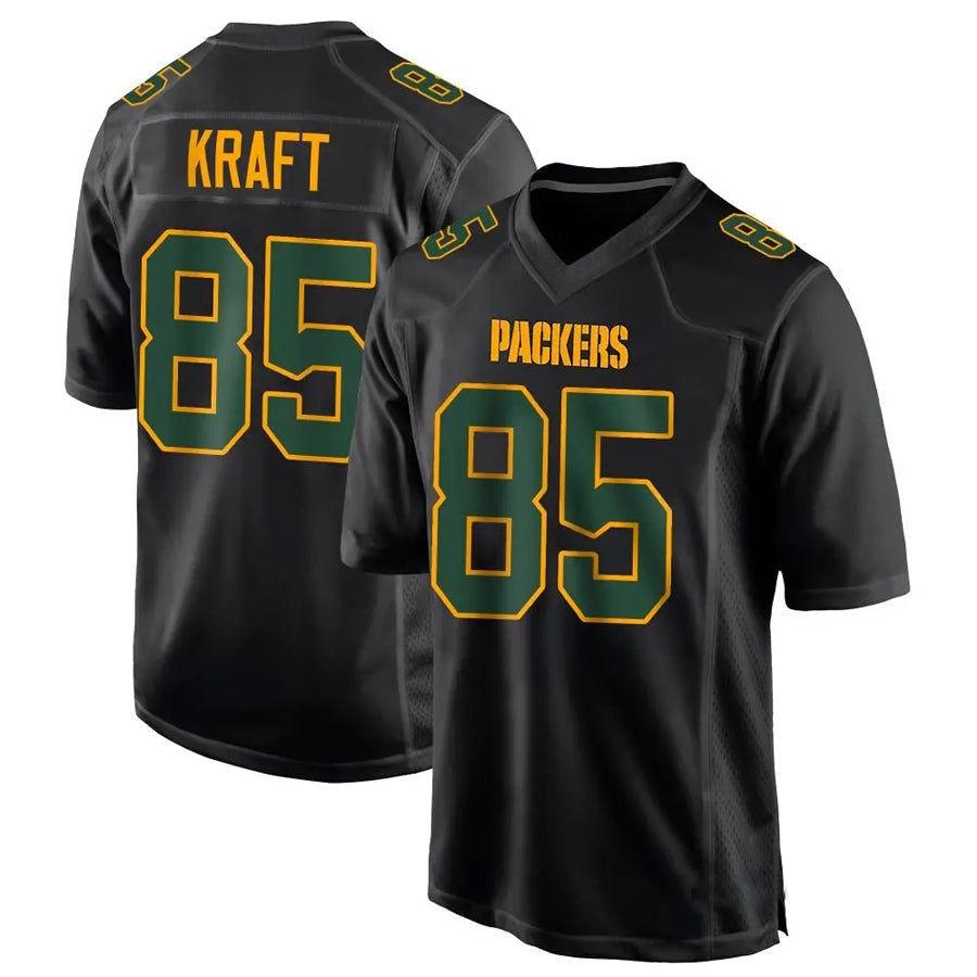 GB.Packers #85 Tucker Kraft Player Black Fashion Game Football Jerseys football jersey product view 1