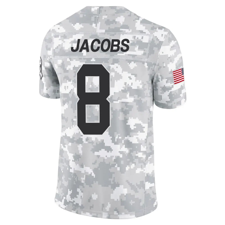GB.Packers #8 Josh Jacobs Player Limited Arctic Camo Salute to Service Football Jerseys football jersey product view 1