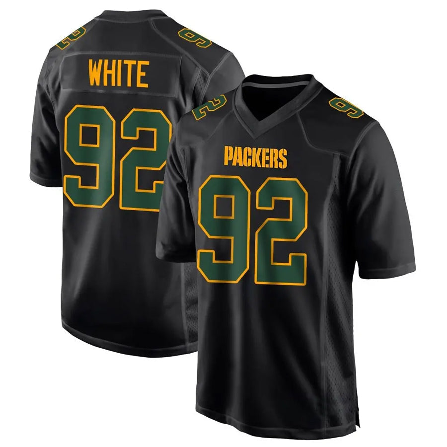 GB.Packers #92 Reggie White Player Black Fashion Game Football Jerseys football jersey product view 1