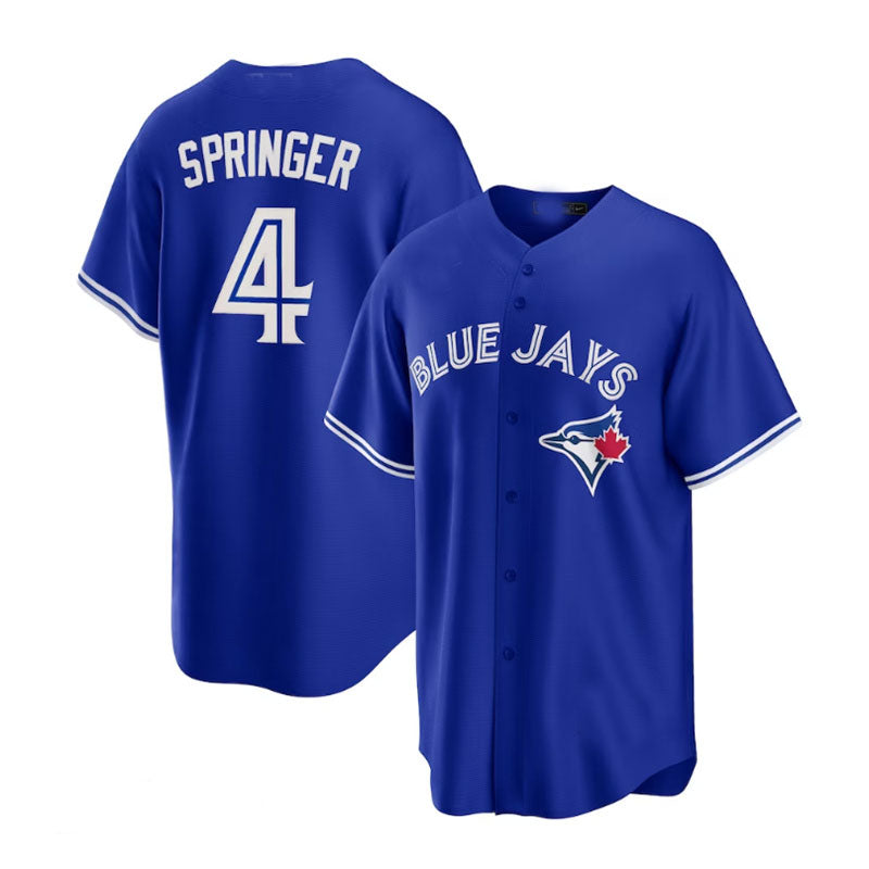 Toronto Blue Jays #4 George Springer Alternate Replica Player Jersey - Royal Baseball Jerseys baseball jersey product view 1