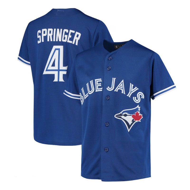 Toronto Blue Jays #4 George Springer Alternate Replica Player Jersey - Royal Baseball Jerseys baseball jersey product view 1