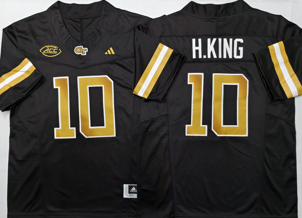Haynes King Georgia Tech Yellow Jackets Jersey – Black sports jersey product view 1