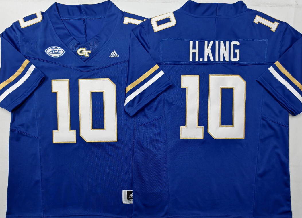 Haynes King Georgia Tech Yellow Jackets Jersey – Blue sports jersey product view 1