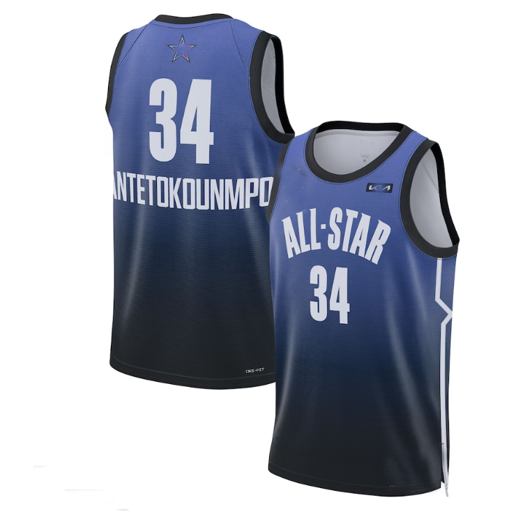#34 Giannis Antetokounmpo 2023 All-Star Game Swingman Jersey - Blue Stitched American Basketball Jersey basketball jersey product view 1