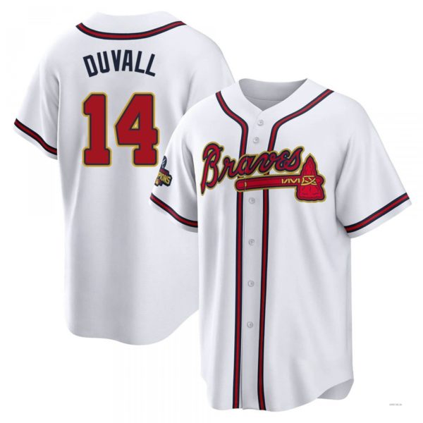 Atlanta Braves #14 Adam Duvall Gold White 2022 Program Jersey Stitches Baseball Jerseys baseball jersey product view 1