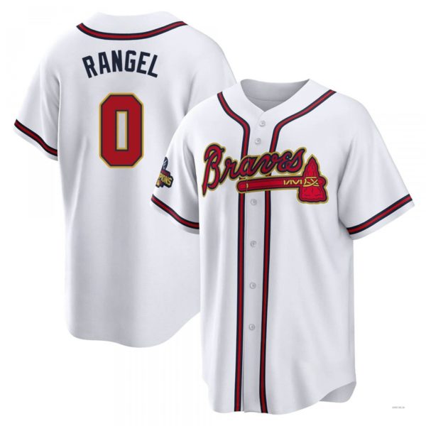 Atlanta Braves #0 Alan Rangel Gold White 2022 Program Jersey Stitches Baseball Jerseys baseball jersey product view 1