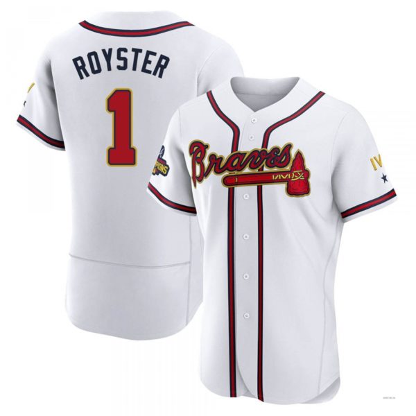Atlanta Braves #1 Jerry Royster Gold White 2022 Program Jersey Stitches Baseball Jerseys baseball jersey product view 1
