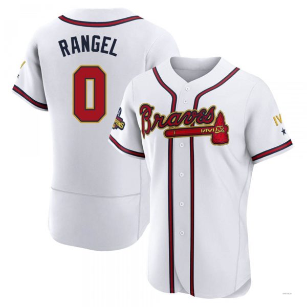 Atlanta Braves #0 Alan Rangel Gold White 2022 Program Jersey Stitches Baseball Jerseys baseball jersey product view 1