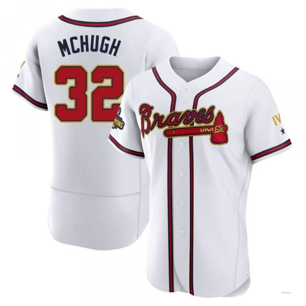 Atlanta Braves #32 Collin McHugh Gold White 2022 Program Jersey Stitches Baseball Jerseys baseball jersey product view 1