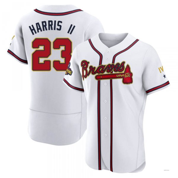 Atlanta Braves #23 Michael Harris II Gold White 2022 Program Jersey Stitches Baseball Jerseys baseball jersey product view 1