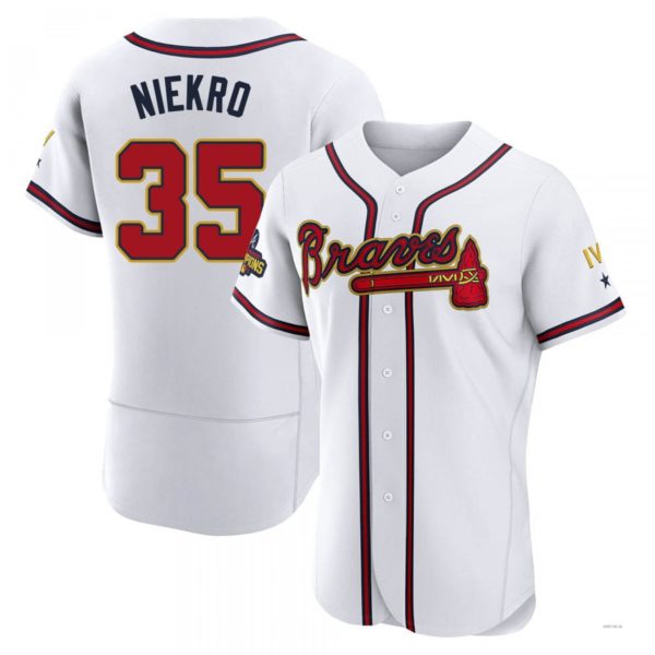Atlanta Braves #35 Phil Niekro Gold White 2022 Program Jersey Stitches Baseball Jerseys baseball jersey product view 1