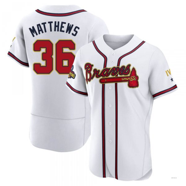 Atlanta Braves #36 Gary Matthews Gold White 2022 Program Jersey Stitches Baseball Jerseys baseball jersey product view 1