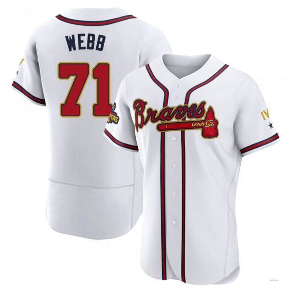 Atlanta Braves #71 Jacob Webb Gold White 2022 Program Jersey Stitches Baseball Jerseys baseball jersey product view 1
