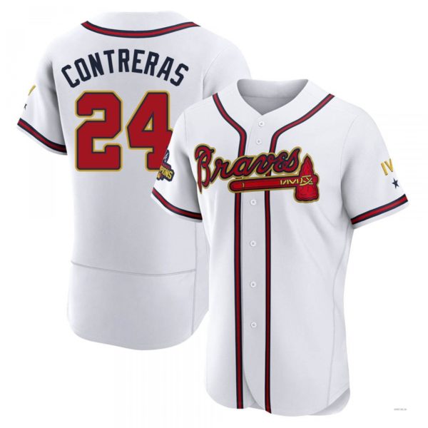 Atlanta Braves #24 William Contreras Gold White 2022 Program Jersey Stitches Baseball Jerseys baseball jersey product view 1