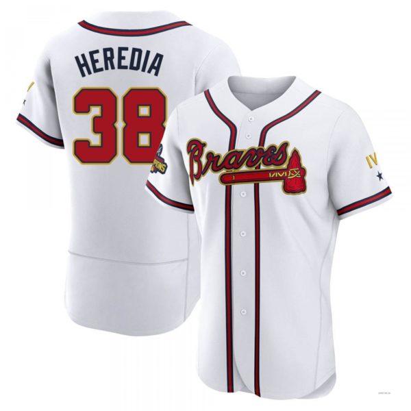 Atlanta Braves #38 Guillermo Heredia Gold White 2022 Program Jersey Stitches Baseball Jerseys baseball jersey product view 1