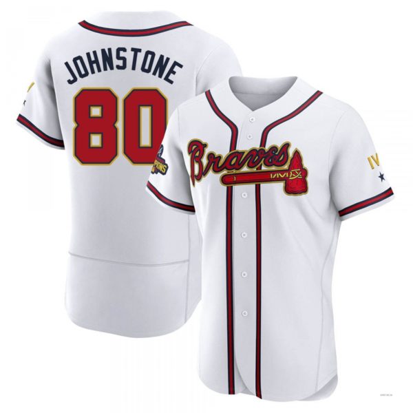 Atlanta Braves #80 Connor Johnstone Gold White 2022 Program Jersey Stitches Baseball Jerseys baseball jersey product view 1