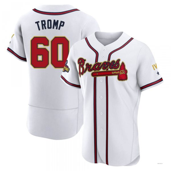 Atlanta Braves #60 Chadwick Tromp Gold White 2022 Program Jersey Stitches Baseball Jerseys baseball jersey product view 1