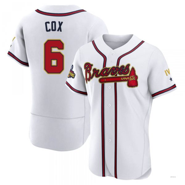 Atlanta Braves #6 Bobby Cox Gold White 2022 Program Jersey Stitches Baseball Jerseys baseball jersey product view 1