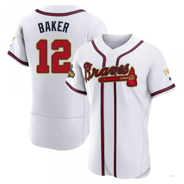 Atlanta Braves #12 Dusty Baker Gold White 2022 Program Stitches Baseball Jerseys baseball jersey product view 1