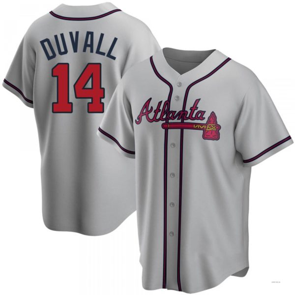 Atlanta Braves #14 Adam Duvall Gray Road Jersey Stitches Baseball Jerseys baseball jersey product view 1