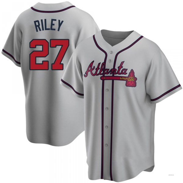 Atlanta Braves #27 Austin Riley Gray Road Jersey Stitches Baseball Jerseys baseball jersey product view 1