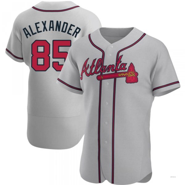 Atlanta Braves #85 CJ Alexander Gray Road Jersey Stitches Baseball Jerseys baseball jersey product view 1