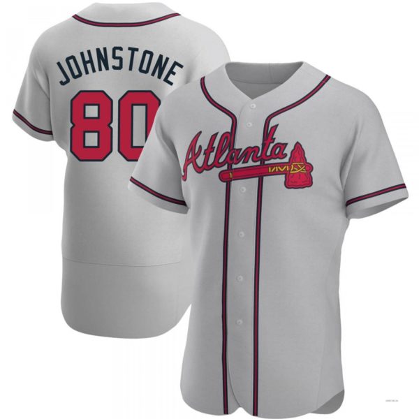 Atlanta Braves #80 Connor Johnstone Gray Road Jersey Stitches Baseball Jerseys baseball jersey product view 1