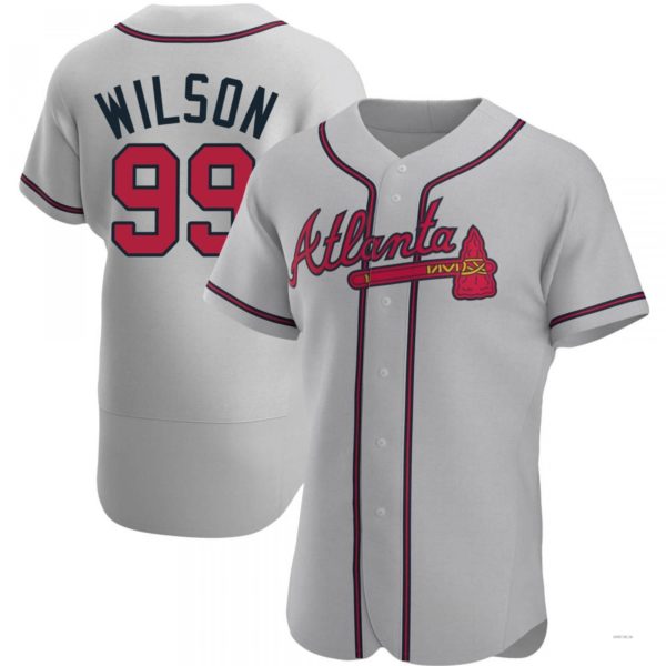 Atlanta Braves #99 Brooks Wilson Gray Road Jersey Stitches Baseball Jerseys baseball jersey product view 1