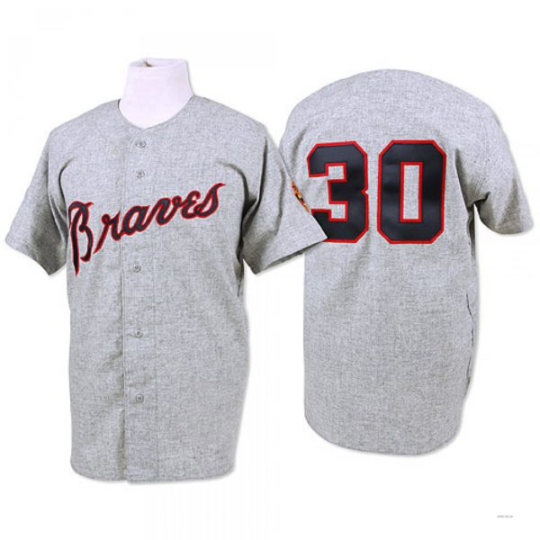 Atlanta Braves #30 Orlando Cepeda Grey 1969 Throwback Jersey Stitches Baseball Jerseys baseball jersey product view 1