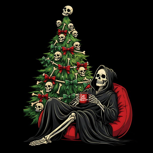 Grim Reaper Christmas Tree Soul Col - Adult & Kids T-Shirts, Sweatshirts & Hoodies apparel design preview 1