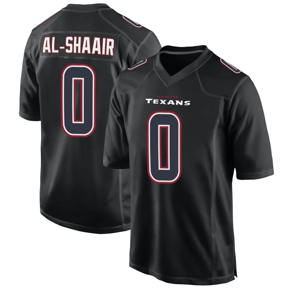 H.Texans #0 Azeez Al-Shaair Player Black Fashion Football Jerseys football jersey product view 1